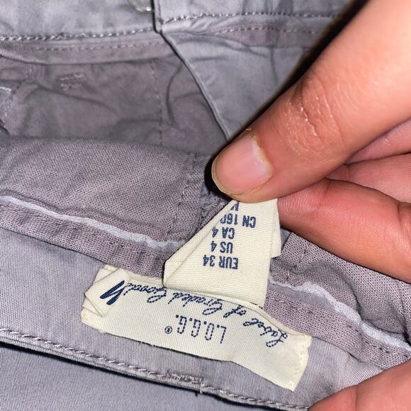 H&M LOGG Gray Flat Front Chino Skinny Ankle Khaki Pants Women's Size 4 - Picture 5 of 6